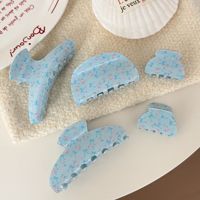 Nouvelle Pince à Cheveux Latérale Haut de Gamme Style Petite Fille Française, Bleu Lait Rayé à Franges, pour Chignon Torsadé