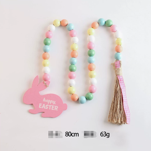 DAMAI Wholesale Easter Decor Wooden Bead Strands Strands Wreaths Rabbit Wooden Signs Supplies for Home Party Decoration - Product Image 5