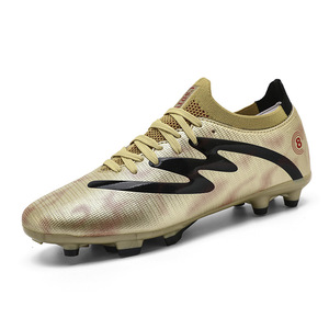 Chaussures de football pour hommes, blanches et vertes, tige synthétique, doublure en mesh, semelle extérieure en caoutchouc, semelle intermédiaire en EVA, crampons FG, coupe basse, respirantes - Product Image 3