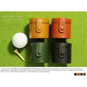 Estuche de almacenamiento de bolas de Golf, soporte de collar de anillos de cuero redondo personalizado, superventas
