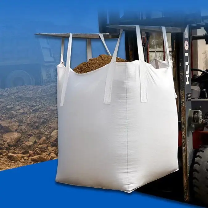Polipropilena PP produksi tas besar 2000KG kantung jumlah besar sudut dalam 1 ton kantong pasir Super besar kantung pasir besar PP