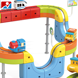 35 pièces de jouets éducatifs pour enfants, <span class=keywords><strong>train</strong></span> <span class=keywords><strong>bleu</strong></span> électrique à lévitation magnétique, piste à fentes, avec piles au lithium - Product Image 5