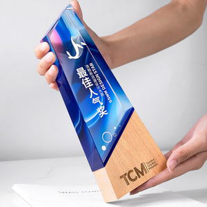 Nuovissimo trofeo bianco in legno con incisione in cristallo premio sublimazione per cerimonia incontro regali di benvenuto - Product Image 6