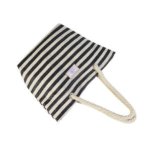 Sedex Bsci Factory Luxury <b>Women</b> Trendy Bling Foil Printed Striped Rope Handle Luxury Beach <b>Bag</b> - Product Image 5