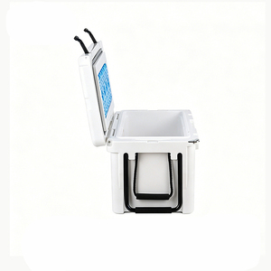 Glacière thermique moderne 55QT en PE rotomoulé, robuste, pliable, réutilisable, avec grandes roues, poignée télescopique, 4 blocs de glace inclus, portable et étanche - Product Image 3