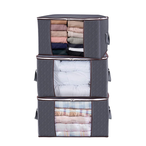 Clothes Organizer Foldable Foldable Clothes Storage Bag Organizer Large Capacity Clothes Storage Bag Organizer With Reinforced Handle Thick Fabric For Comforters Blankets Foldable With Zipper
