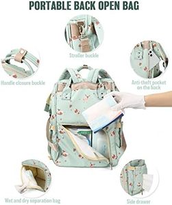 Sac à langer classique pour maman, multi-compartiments, en cuir PU, sac à dos avec matelas à langer et poches isothermes, échantillon gratuit - Product Image 4