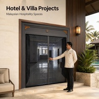 Porte moustiquaire accordéon invisible en alliage d'aluminium pour villa, appartement et hôtel