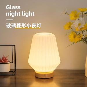 Lámpara de Mesa de Vidrio Moderna Nórdica para el Hogar, Recargable, Táctil, con Regulación de Intensidad, Luz Nocturna, para Dormitorio, Sala de Estar, Eléctrica E26 - Product Image 2