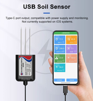 Testeur portable de température, d'humidité, de conductivité électrique et de pH du sol, capteurs d'humidité du sol sans fil de type USB pour l'agriculture