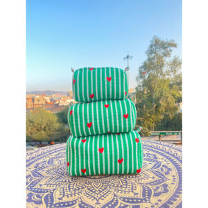 <b>Toiletry</b> <b>Bag</b> <b>Bags</b> Set of 3 Quilted Cotton Zipper Floral Block Fashion <b>Women</b> <b>Bag</b> Set Tassel Indian Organic Multifunction - Product Image 3