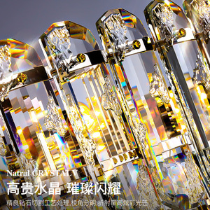 Luxury Classic Crystal Round Chandelier <b>Led</b> <b>Light</b> Source Multi Head For Living Room Villa Hotel Wedding Banquet Hall - Product Image 3