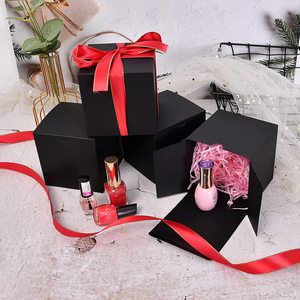 Caja de regalo con tapa para decoración de boda para hombre, embalaje negro con logotipo personalizado DIY, propuesta de fiesta Premium - Product Image 6