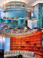 Blocs de verre massif multicolores, briques de verre texturées effet double glace, cloisons décoratives en verre pour séparation d'espace