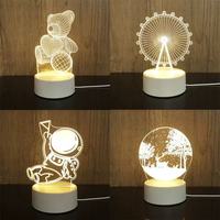Lampe de nuit en acrylique personnalisée avec panneau de style vitrail combiné à une base en bois pour la décoration de Noël