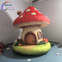 Maisonnette gonflable adorable en forme de champignon, thème conte de fées, pour fêtes d'enfants et décoration de terrain de jeux
