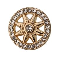 18MM 20MM 22MM 24MM 25MM Kancing Logam Vintage Berbentuk Lingkaran dengan Motif Bunga, Warna Emas dan Perak, untuk Pakaian, Kancing Jahit Logam