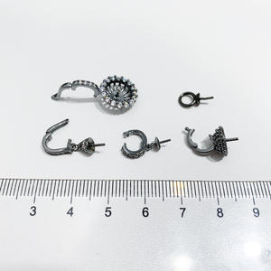 WENCHI S925 Plata Colgante Accesorio DIY Soporte Vacío con Cuentas de 9-13mm Modelo 10598 Collar Negro para Accesorios de Moda China - Product Image 5