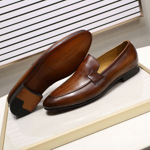 Chaussures décontractées classiques européennes et américaines pour hommes, modèle 2026, en cuir de vachette de première qualité, idéales pour mariages et banquets - Product Image 1