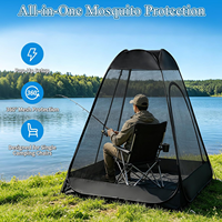 Tenda Bivvy Pancing Ringan untuk 1 Orang, Pemasangan Cepat, Dilengkapi Jaring Anti Serangga, Atap Tahan Air, Tenda Pancing Malam Hari