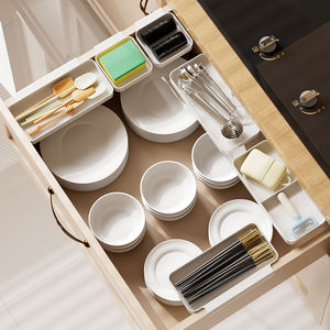 Bandejas de almacenamiento para organizar té, organizadores de cajones <span class=keywords><strong>poco</strong></span> profundos, bandeja adecuada para escritorio de oficina, cocina, juego organizador de cajones de plástico - Product Image 4