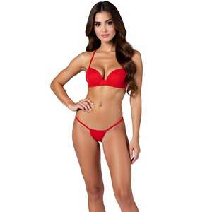 Ensemble Bikini Bandeau Femme – String Et Soutien-gorge – Polyester – Neuf Avec étiquettes