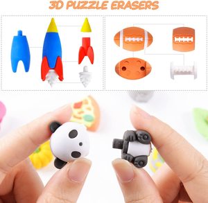 Soododo NER0008 60 pezzi prezzo di fabbrica Cute 3D Mini Fancy Puzzle gomme da cancellare per bambini - Product Image 5