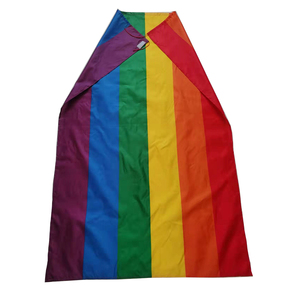 सस्ते 100% पॉलिएस्टर 3x5ft LGBTQ समलैंगिक गर्व इंद्रधनुष हुक और पाश के साथ केप शरीर झंडा - Product Image 1