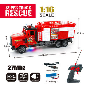 <span class=keywords><strong>Camion</strong></span> <span class=keywords><strong>de</strong></span> pompiers télécommandé Lucky Toys, pas cher et <span class=keywords><strong>grand</strong></span>, en plastique, avec échelle escamotable, jouet pour garçons, cadeau d'anniversaire - Product Image 2