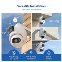 IMILAB EC6 Double caméra projecteur WiFi 2K Surveillance à double angle Vue en direct et chat Dissuasion intelligente Connexion à l'application Caméra 2K
