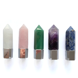 Rouleau de jade naturel d'aventurine verte sur le rouleau d'huile de massage facial de bouteille - Product Image 3