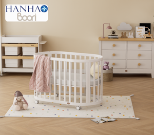 OEM ODM pannolino fasciatoio cassettiere 6 cassetti camera da letto set di mobili personalizzabili legno massello culla in legno - Product Image 1