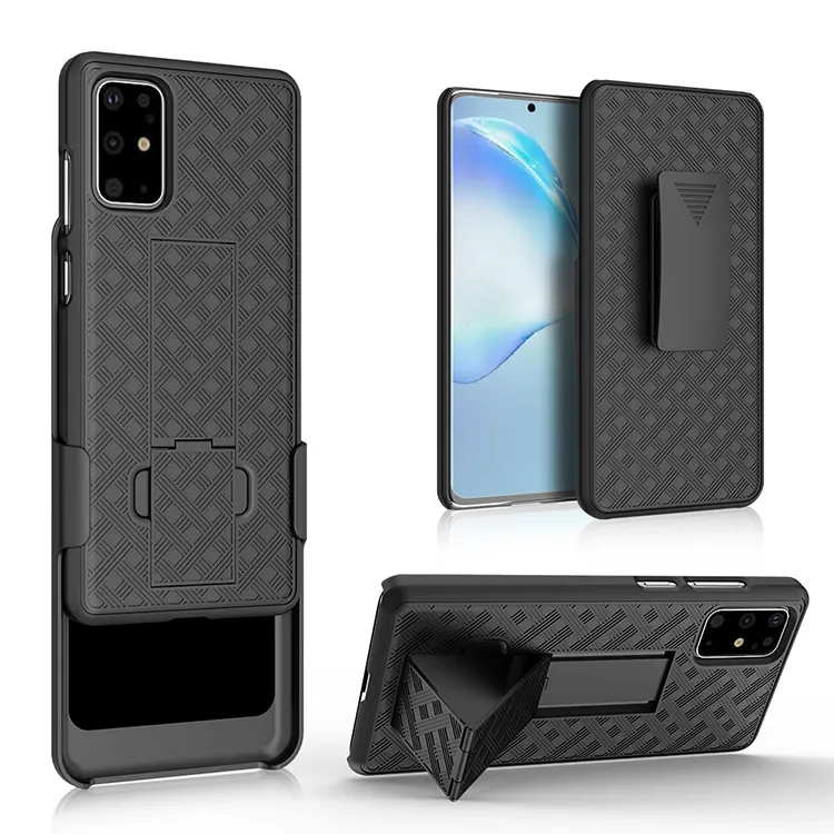 2020 new hard PC weave pattern holster combo case for samsung Note 20 phone case
