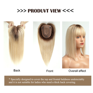 Toupet de cheveux humains pour les femmes vierge européenne pièce de cheveux humains dégradé blonde couleur machine base toupet pour les femmes cheveux longs - Product Image 6