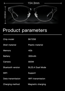 <span class=keywords><strong>Gafas</strong></span> Inteligentes con IA, Cámara, Captura de Video, Traducción en Tiempo Real, Audio, Transmisión de Audio Abierta, Reconocimiento de Objetos por IA - Product Image 5