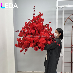 ซุ้มแต่งงานคุณภาพสูง LEDA ผ้าตกแต่งผนังดอกไม้พร้อมฉากหลังผ้า สำหรับตกแต่งภายนอกอาคาร ฉากหลังดอกกุหลาบ - Product Image 3