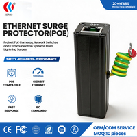 Protector Contra Sobretensiones Ethernet PoE T2 SPD 48V CAT6 RJ45 10/100/1000Mbps 5kA 35mm Riel DIN para Sistema de Gabinete de Red de Control de Acceso