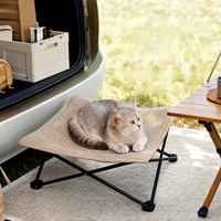 Lit de camping pliable portable pour animaux de compagnie, lit surélevé pour chien et chat, tissu respirant, cadre pliable, intérieur/extérieur, vente en gros