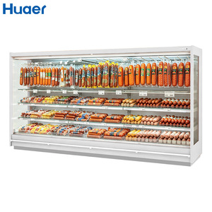 Réfrigérateur vertical multi-étages ouvert pour viandes froides et saucisses, vitrine de présentation pour supermarchés et boucheries - Product Image 4