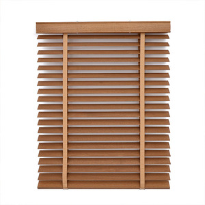 Persianas Venecianas de Aluminio con Acabado de Madera de 50 mm, Impermeables, Imitación Madera, Metálicas, para Ventanas Francesas, Opacas, con Batería de Litio, Modernas, Aislantes del Calor - Product Image 1