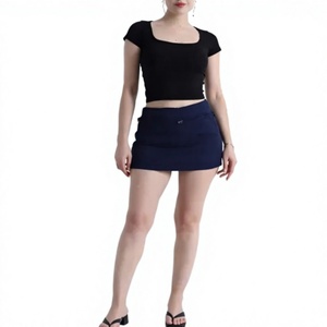 Falda Casual para Mujer, Diseño 2026, Estilo Veraniego, Cintura Elástica Suave, Mini Falda Asimétrica de Chifón y Malla, Colores Sólidos, Transpirable - Product Image 1