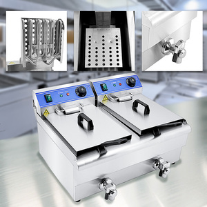 Friteuse électrique <span class=keywords><strong>de</strong></span> table commerciale à deux réservoirs <span class=keywords><strong>de</strong></span> 20 L, 6 kW, chauffage rapide, en acier inoxydable, prix <span class=keywords><strong>de</strong></span> gros - Product Image 4