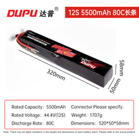 Batterie Lipo au lithium 6S 12S 22,2V 44,4V 5200/5500mAh 80C 100C avec connecteur EC5 XT60 XT90S pour voiture RC, drone FPV, UAV