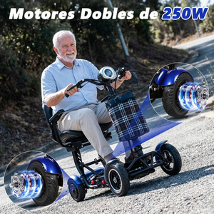 Scooter de Movilidad Plegable de Cuatro Ruedas, Impermeable, Motor sin Escobillas, Alcance de 40-50 km, Velocidad de 18 km/h, Batería de Litio, Aleación de Aluminio, 120 kg - Product Image 3