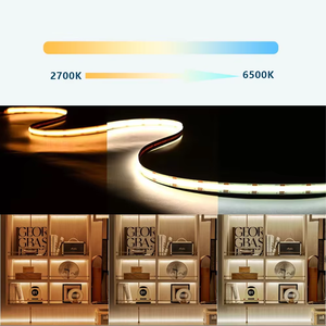 Tira de Luz LED COB al por Mayor de 10 mm y 24 V CCT, Blanco Dual Ajustable de 2700 K a 6500 K, 840 LED/m, Ra90, Espectro Completo, Cinta SMD COB - Product Image 5