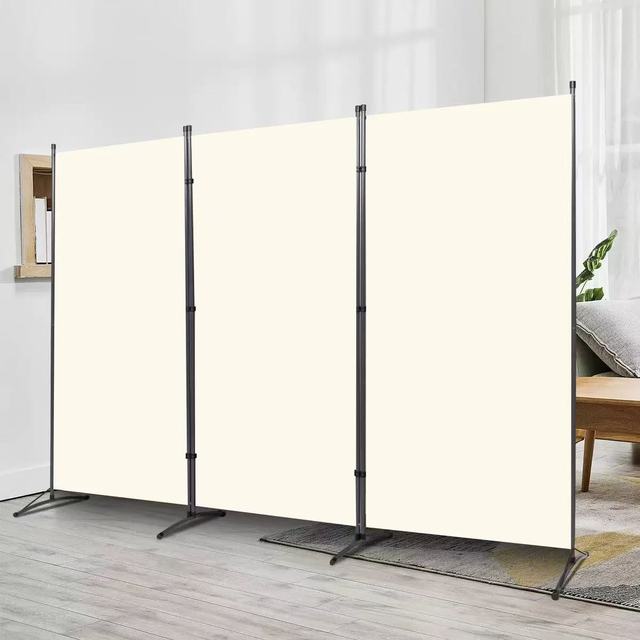 Modern Room Partition Polyester Fabric Folding Screen 3 Panel Room Divider Freestanding Privacy Partition Screen