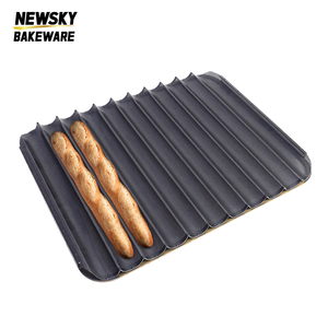 Plaque de cuisson à 11 rainures pour baguettes 800x1000 mm, en aluminium antiadhésif, pour boulangerie commerciale - Product Image 1