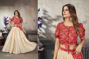 Lehenga choli เสื้อครอปแบบแฟนซีเย็บสุดพิเศษใหม่สำหรับผู้หญิง - Product Image 3