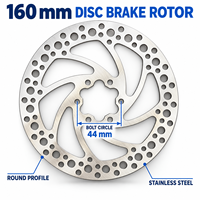 Rotor de frein à disque hydraulique pour vélo, en acier inoxydable, 6 boulons, 140 160 180 203mm, disque fixe pour vélo de montagne et de route