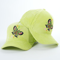 Casquettes de baseball en velours côtelé personnalisées, style papillon en tissu Oxford réglable avec logo brodé, motif losanges, unisexe – Vente chaude